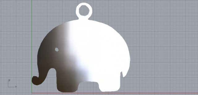 pendant elephant simple 3D Print Model .c4d .max .obj .3ds .fbx .stl .blend 