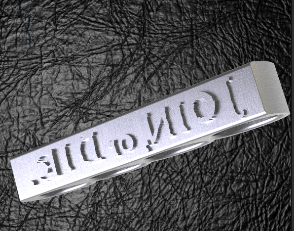 join or die stamp it in ur face edition 4 fingers 3D प्रिंट मॉडल .c4d .max .obj .3ds .fbx .stl .blend 