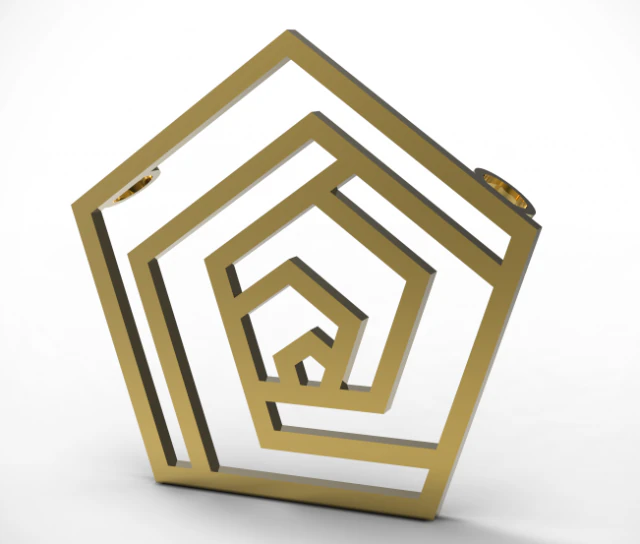 pendentif pentagone miroir Modèles 3D en vedette .c4d .max .obj .3ds .fbx .stl .blend 