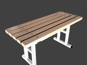 bench school Modelo 3D