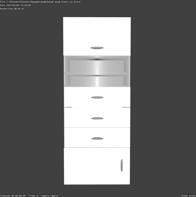 white cupboard 3D Model .c4d .max .obj .3ds .fbx .stl .blend 