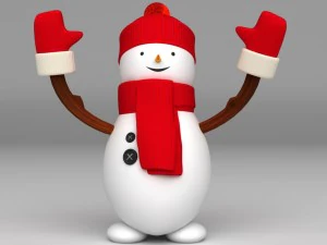 雪人圣诞快乐 3D 模型