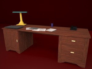 office room mystery desk low poly 3D-Modell