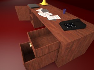 office room mystery desk low poly Modelo 3D