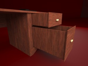 office room mystery desk low poly Modelo 3D