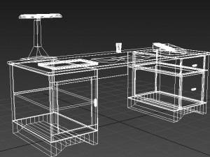 office room mystery desk low poly Modelo 3D