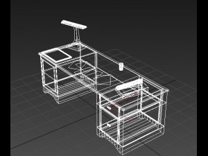 office room mystery desk low poly Modelo 3D
