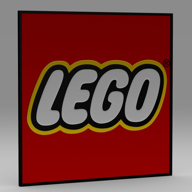 lego logo 3D Модель .c4d .max .obj .3ds .fbx .stl .blend 