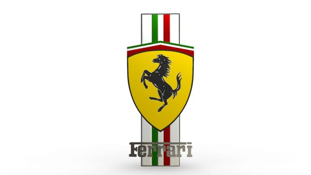 ferrari logo 3D Model .c4d .max .obj .3ds .fbx .stl .blend 