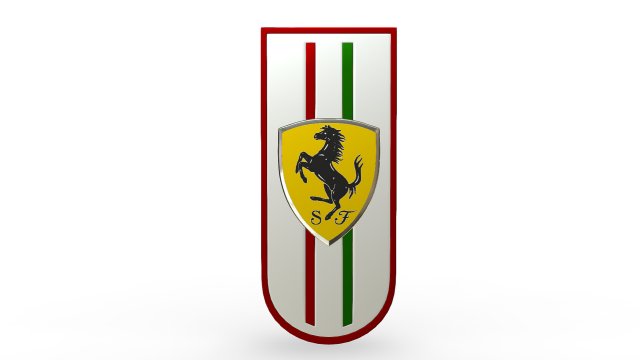 ferrari logo 3D Model .c4d .max .obj .3ds .fbx .stl .blend 