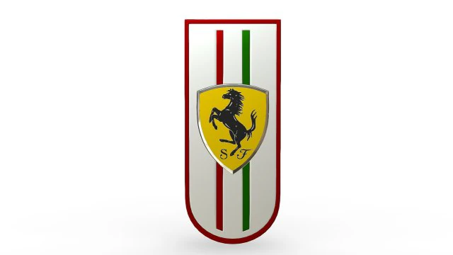 ferrari logo 3D Model .c4d .max .obj .3ds .fbx .stl .blend 