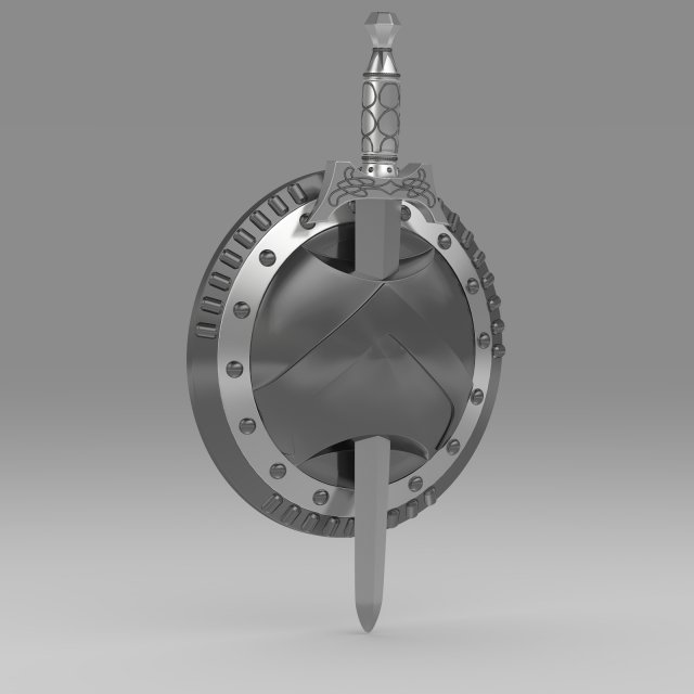 shield and sword 3D मॉडल .c4d .max .obj .3ds .fbx .stl .blend 