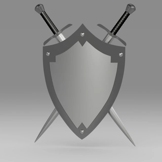 shield and sword 3D Model .c4d .max .obj .3ds .fbx .stl .blend 