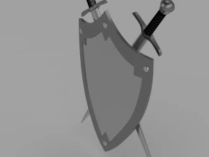 shield and sword 3D Model