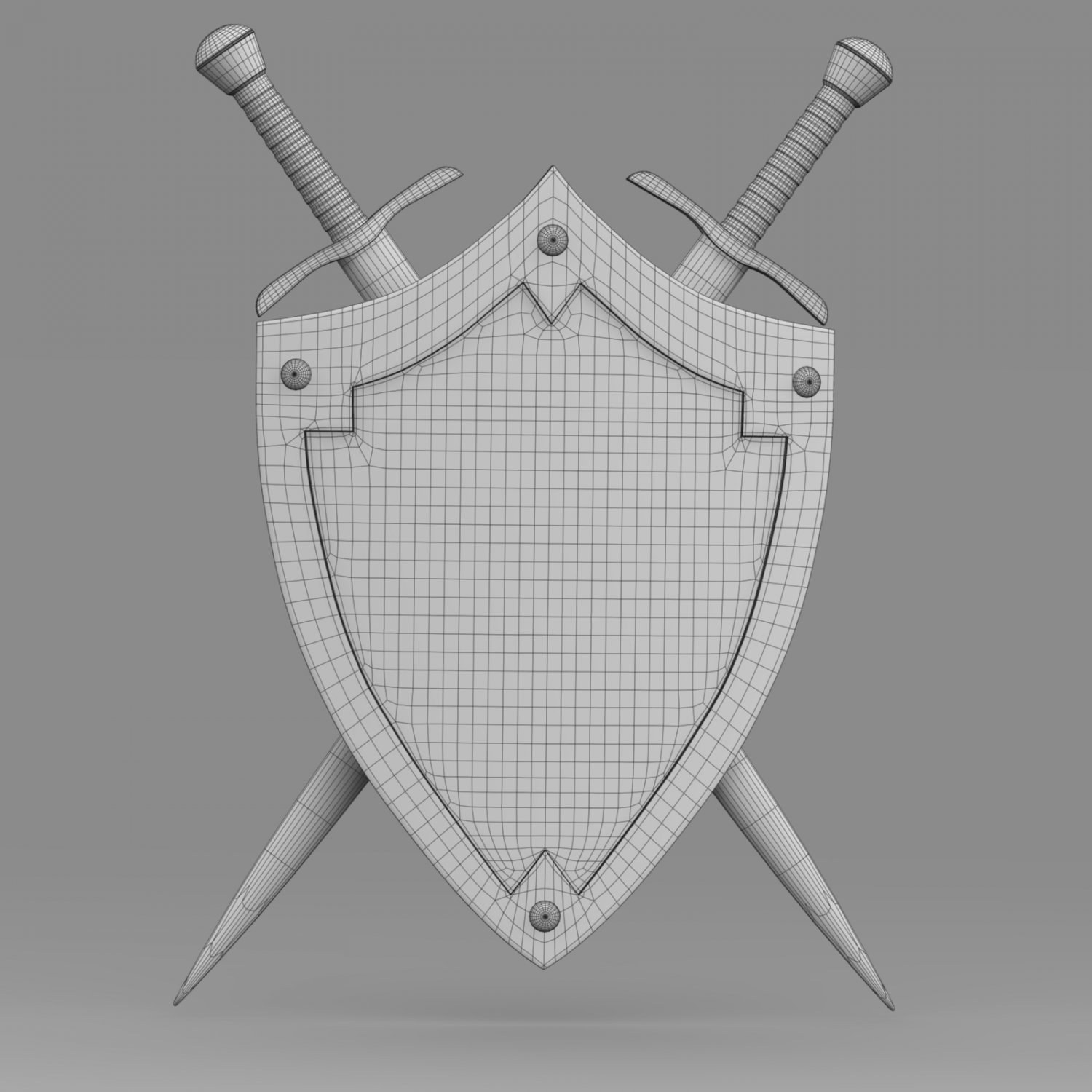 escudo vikingo remachado high-poly and low-poly 3D Model in Shield 3DExport