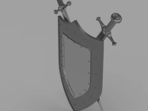 scudo e spada Modello 3D