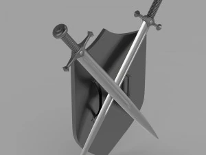 scudo e spada Modello 3D