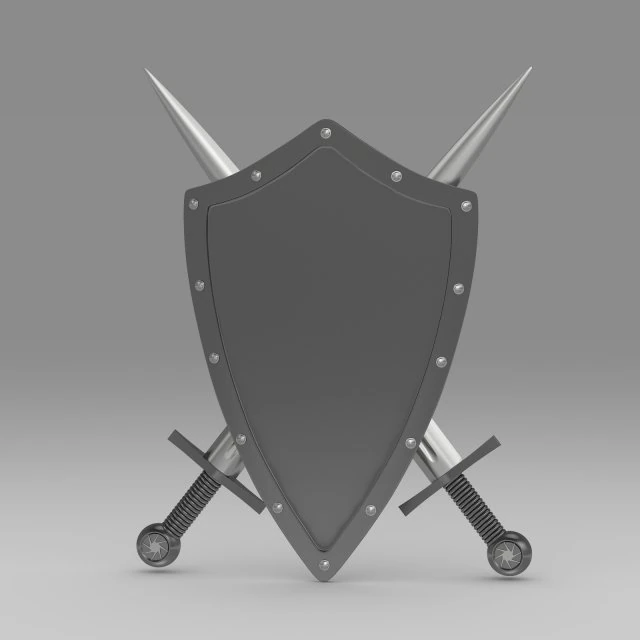 shield and sword 3D Model .c4d .max .obj .3ds .fbx .stl .blend 