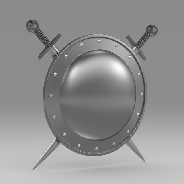 shield and sword Model 3D .c4d .max .obj .3ds .fbx .stl .blend 