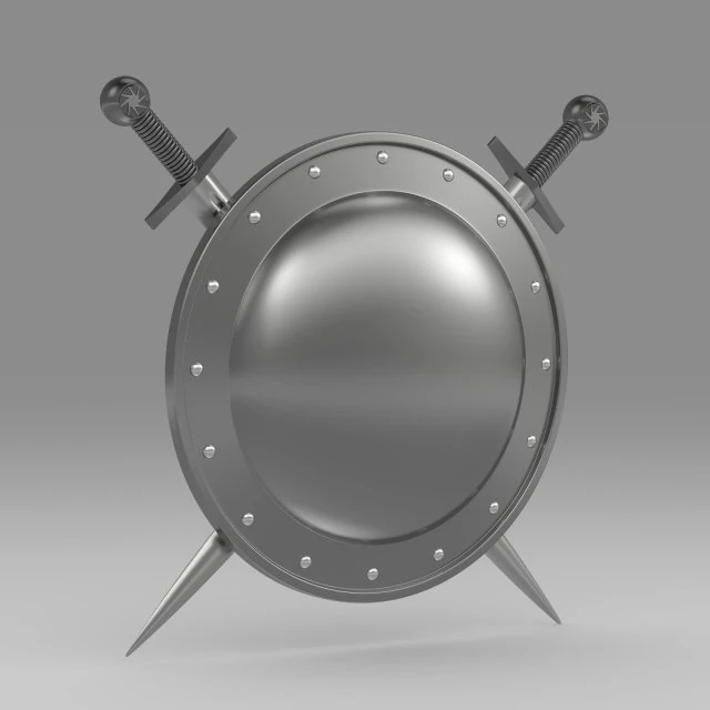 shield and sword 3D Model .c4d .max .obj .3ds .fbx .stl .blend 