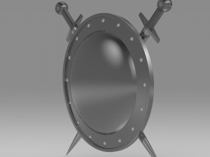 shield and sword Model 3D