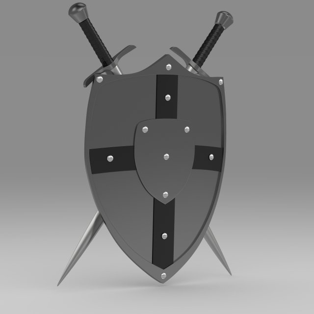 shield and sword Modèle 3D .c4d .max .obj .3ds .fbx .stl .blend 