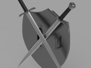 shield and sword Modèle 3D