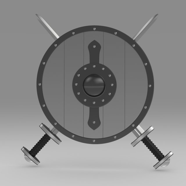 shield and sword 3D 모델 .c4d .max .obj .3ds .fbx .stl .blend 