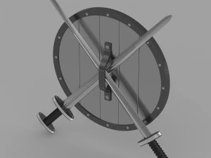 shield and sword 3D Model