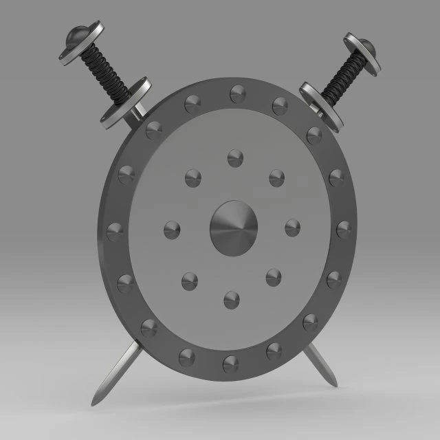 shield and sword 3D Model .c4d .max .obj .3ds .fbx .stl .blend 
