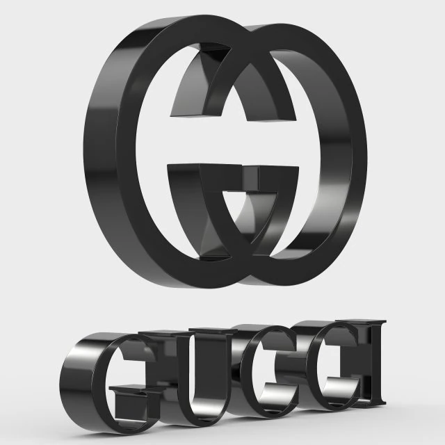 gucci logo 3D Model .c4d .max .obj .3ds .fbx .stl .blend 