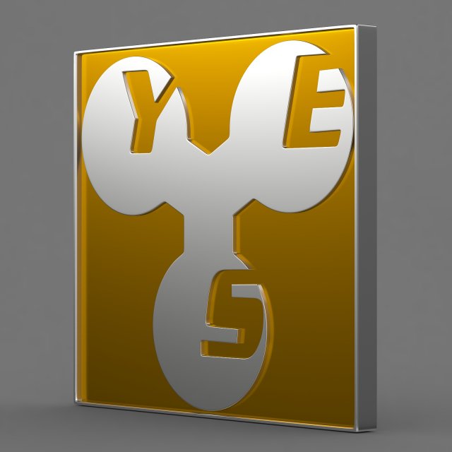 yes logo 3Dモデル .c4d .max .obj .3ds .fbx .stl .blend 