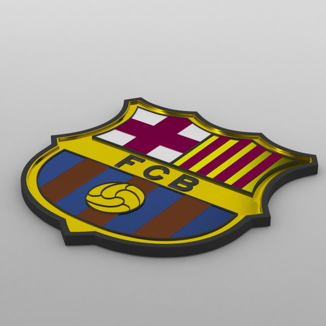 barcelona logo 3D मॉडल .c4d .max .obj .3ds .fbx .stl .blend 