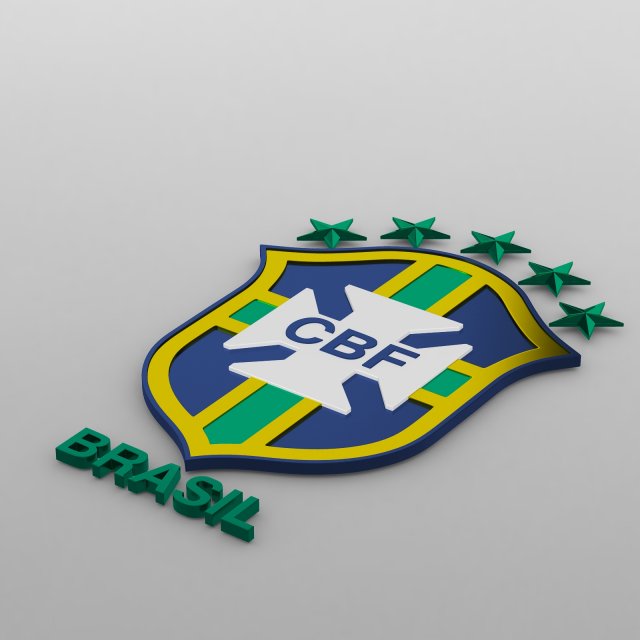 brasil logo 3D Модель .c4d .max .obj .3ds .fbx .stl .blend 
