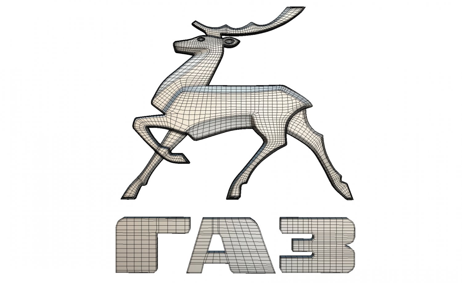 gaz logo 3d model in parts of auto 3dexport