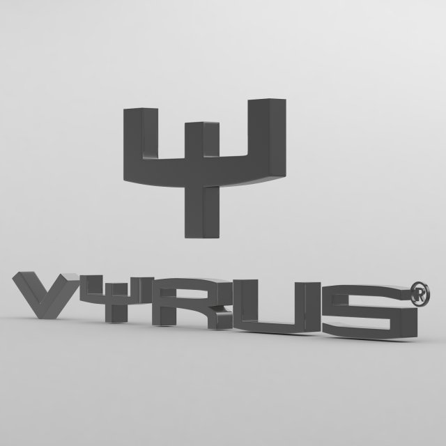 vyrus logo Model 3D .c4d .max .obj .3ds .fbx .stl .blend 