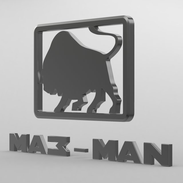 maz man logo Modelo 3D .c4d .max .obj .3ds .fbx .stl .blend 