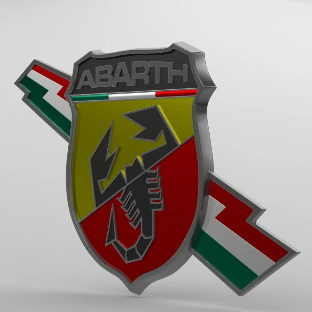 abarth logo 5 3D Model .c4d .max .obj .3ds .fbx .stl .blend 