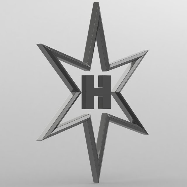 henschel logo 2 3D Model .c4d .max .obj .3ds .fbx .stl .blend 