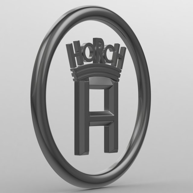 horch logo 3D-Modell .c4d .max .obj .3ds .fbx .stl .blend 