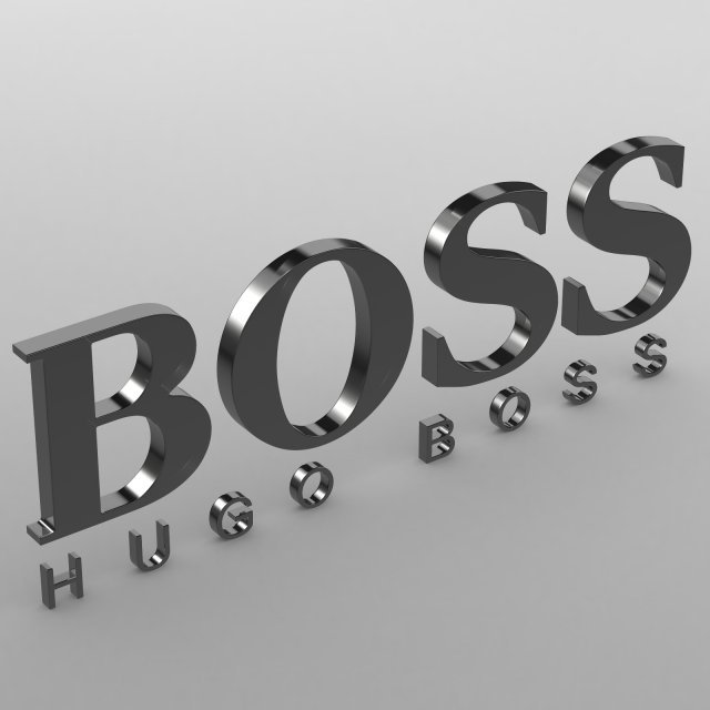 boss logo Model 3D .c4d .max .obj .3ds .fbx .stl .blend 