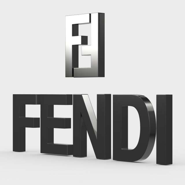 fendi logo 3Dモデル .c4d .max .obj .3ds .fbx .stl .blend 