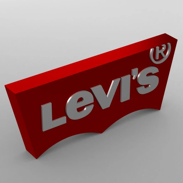 levis logo 3D Model .c4d .max .obj .3ds .fbx .stl .blend