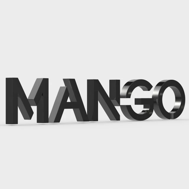 mango logo 3D Model .c4d .max .obj .3ds .fbx .stl .blend 