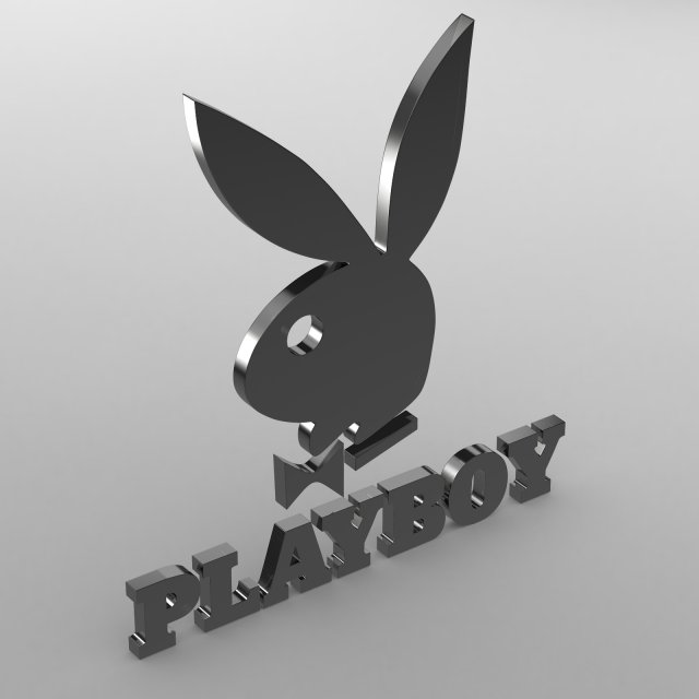 playboy logo 3D-Modell .c4d .max .obj .3ds .fbx .stl .blend 