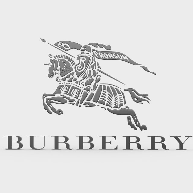 burberry logo 3D in 3DExport