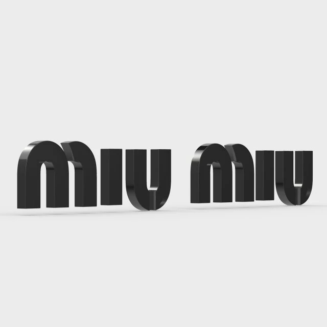 miu miu logo 3D Model .c4d .max .obj .3ds .fbx .stl .blend 