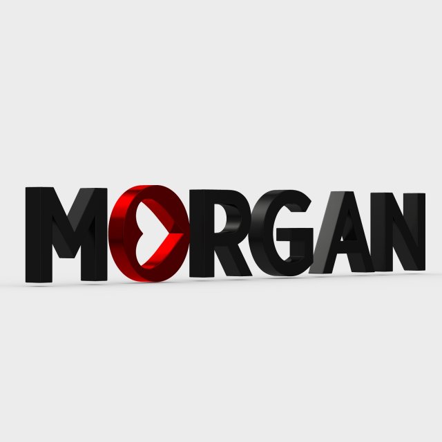 morgan logo 3D 模型 .c4d .max .obj .3ds .fbx .stl .blend 