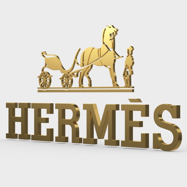 hermes logo 3D Model .c4d .max .obj .3ds .fbx .stl .blend 