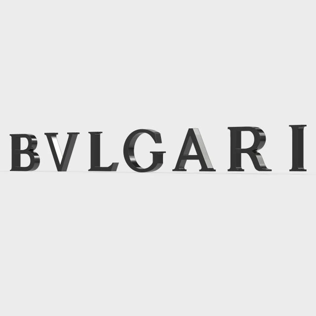 bulgari logo 3D Model .c4d .max .obj .3ds .fbx .stl .blend 